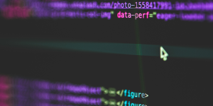A screen with web code