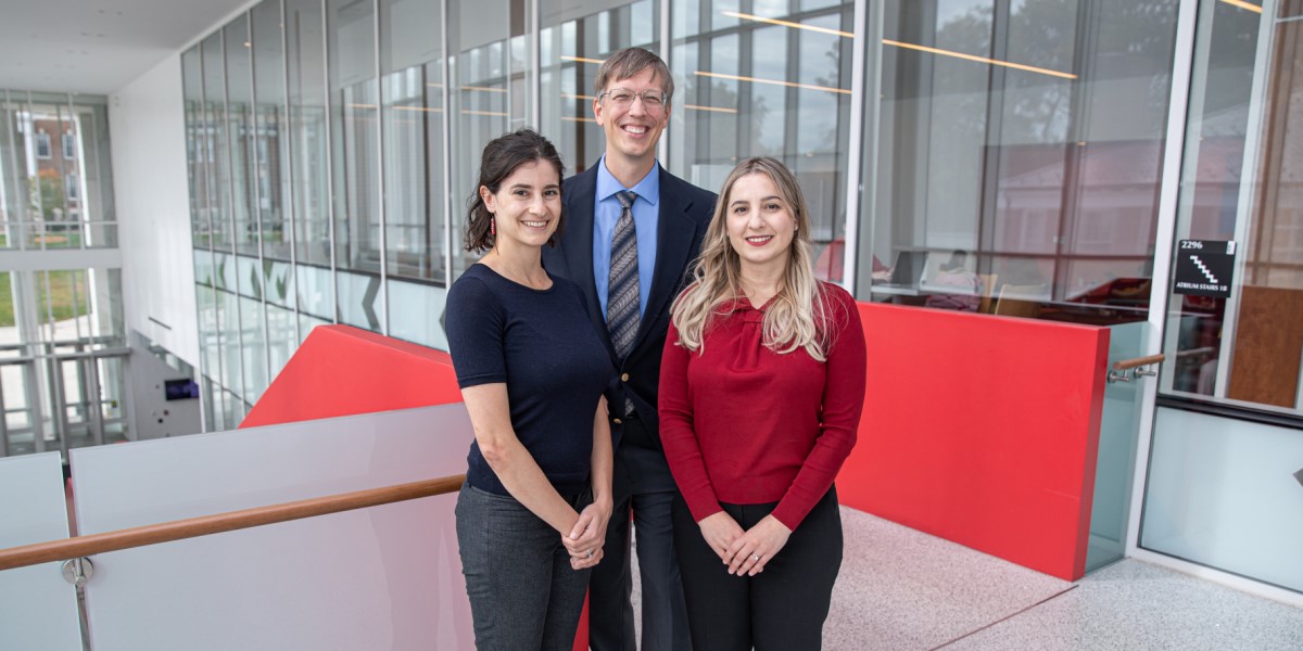 From left, Drs. Amanda Lazar, J. Bern Jordan, and Hernisa Kacorri. Photo by Craig Taylor.