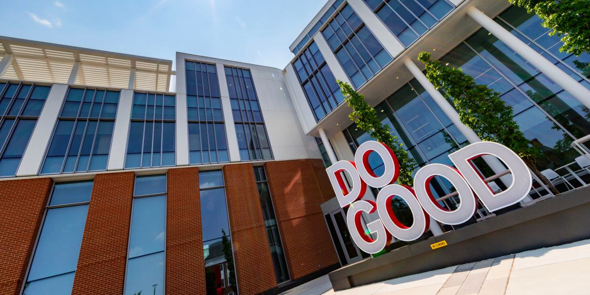 Photo of the front of the UMD Do Good Institute building