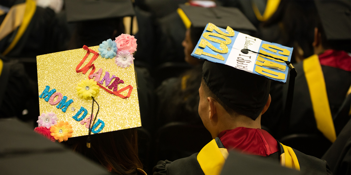 Photo of graduating students' caps