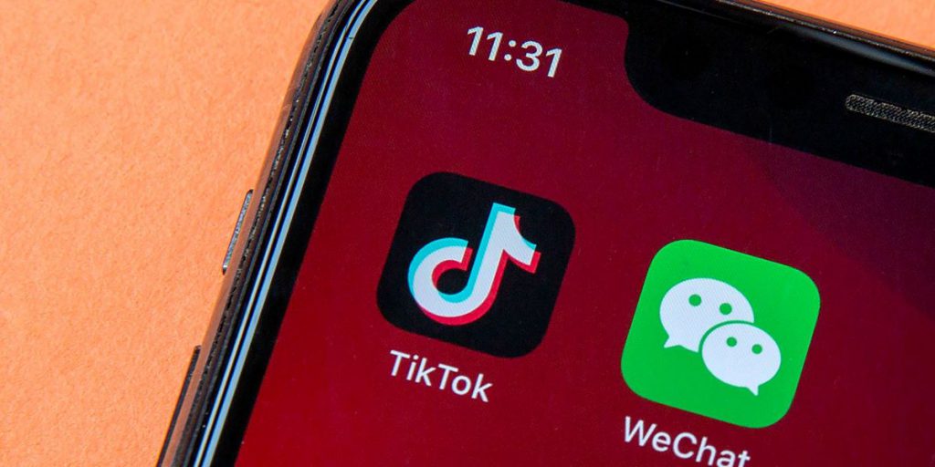 Corner of smartphone showing the TikTok app